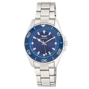 #9 NIB Gianello Aquatic Voyager 40 Strap Watch Silver Tone